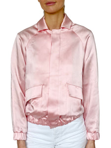 PINK AS FUCK SATIN BOMBER JACKET