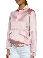 Load image into Gallery viewer, PINK AS FUCK SATIN BOMBER JACKET
