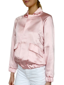 PINK AS FUCK SATIN BOMBER JACKET