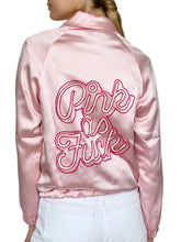 Load image into Gallery viewer, PINK AS FUCK SATIN BOMBER JACKET

